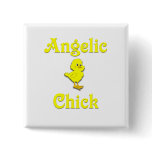Angelic Chick Pinback Button