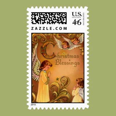 Angelic Christmas Blessings Postage Stamps Zazzle_stamp Angelic Christmas Blessings Postage Stamps Zazzle_stamp