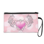 Angelic Crystal pink heart bagettes bags