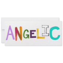 Angelic fun colorful word art sweet angel good custom invitations