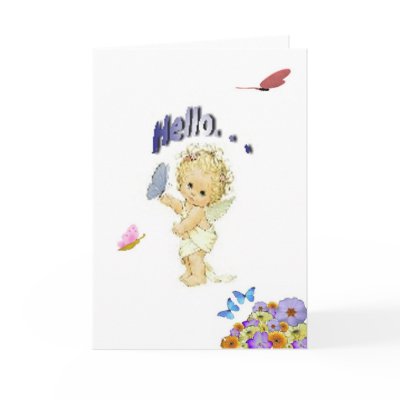 Angelic Hello Greeting Card by LdyLq