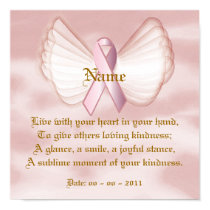 Angelic Pink Ribbon Poem Poster  - Customize posters