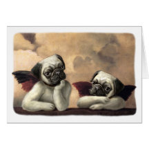 Angelic Pug Cherub Gift Items Greeting Cards