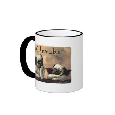 Angelic Pug Cherub Gift Items Coffee Mug by mudgestudios