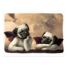Angelic Pug Cherub Gift Items Postcards