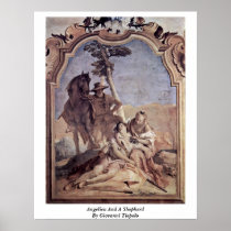 Angelica And A Shepherd By Giovanni Tiepolo Poster