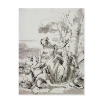<Angelica and Medoro> by Domenico Tiepolo Post Card