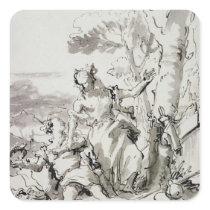 <Angelica and Medoro> by Domenico Tiepolo Square Stickers