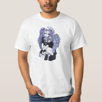 angel, angelina, fairy, gothic, violet, blue, boots, halo, faerie, cute, pigtails, Shirt with custom graphic design