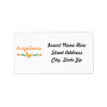 Angelina (Orange Butterfly) Personalized Address Label