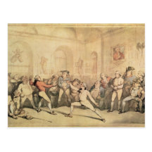 Angelo's Fencing Room, pub. 1787 Postcard