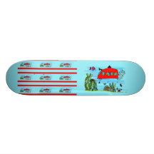 Angelos underwater treasure search custom skateboard