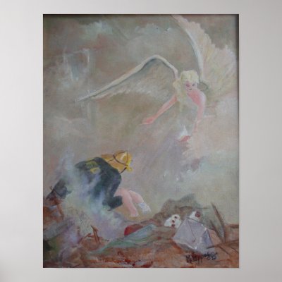 Angels At Work Print by mariepappas