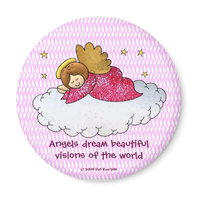 Angels dream beautiful visions of the world refrigerator magnet by dradcliffe