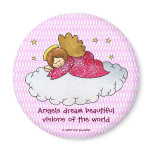 Angels dream beautiful visions of the world refrigerator magnet