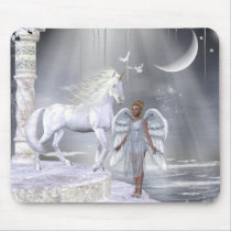 Angels Fae Unicorns Mousepad by mickeyelvis128 Angels Fae Unicorns Mousepad