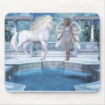 Angels Fae Unicorns Mousepad by mickeyelvis128 Angels Fae Unicorns Mousepad