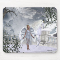 Angels Fae Unicorns Mousepad by mickeyelvis128 Angels Fae Unicorns Mousepad