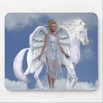 Angels Fae Unicorns Mousepad by mickeyelvis128 Angels Fae Unicorns Mousepad