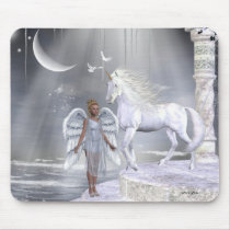 Angels Fae Unicorns Mousepad by mickeyelvis128 Angels Fae Unicorns Mousepad