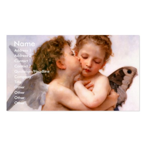 Angels First Kiss, Bouguereau Business Card Templates (front side)
