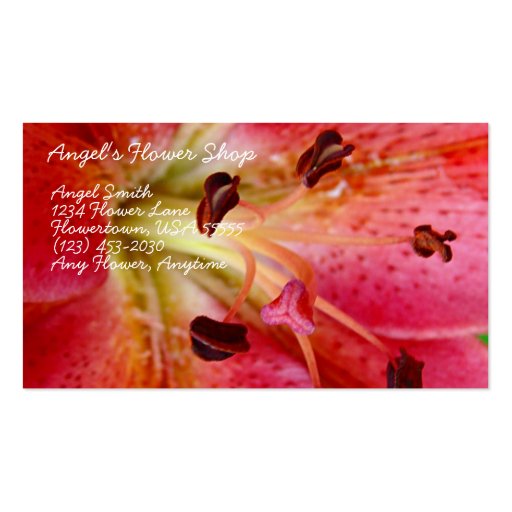Angel's Flower Shop Business Card Template