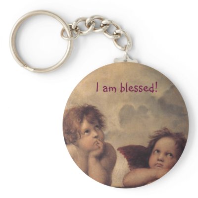 Angels-I am blessed! keychain by caroline_collections