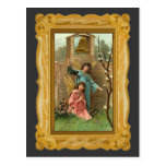 Angels In A Garden With Golden Bell Post Card