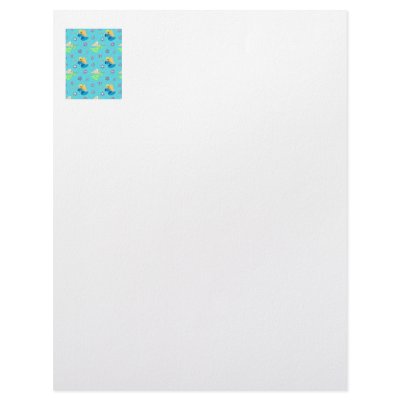 Angels in Blue – Snowflakes & Trumpets Letterhead Design by DianeClancyHolidays