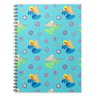 Angels in Blue – Snowflakes & Trumpets notebook