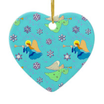 Angels in Blue – Snowflakes & Trumpets ornaments