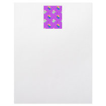 Angels in Violet - Snowflakes & Trumpets Letterhead Template