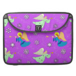 Angels in Violet - Snowflakes & Trumpets Macbook Pro Sleeve
