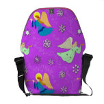 Angels in Violet - Snowflakes & Trumpets Commuter Bags