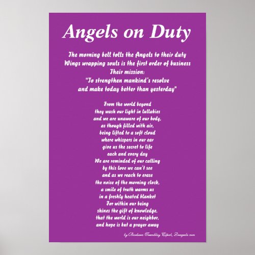 Angels on Duty Poster zazzle_print