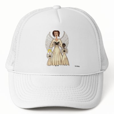 Angels Singing Carols (Gold) Mesh Hat by Lace9lives