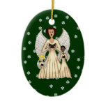 Angels Singing Carols (Gold) Christmas Tree Ornament