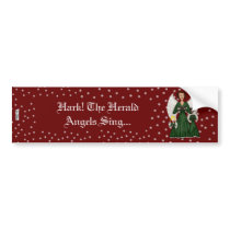 Angels Singing Carols (Green) Bumper Stickers