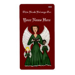 Angels Singing Carols (Green) Shipping Labels