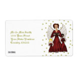 Angels Singing Carols (Red) Custom Shipping Labels
