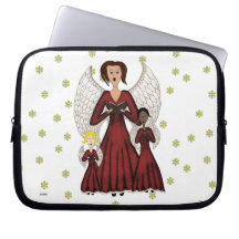 Angels Singing Carols (Red) Laptop Sleeve