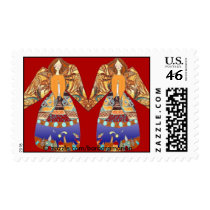 angels with candle stamps