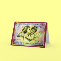 Angels with One Wing (Red) Greeting Card