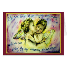 Angels with One Wing (Red) Greeting Card