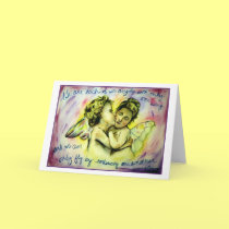 Angels with One Wing (White) Greeting Card cards