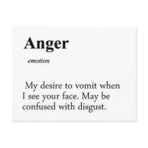 Anger Definition Post Cards