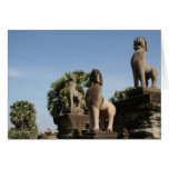 angkor lions greeting card