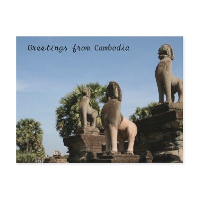 angkor statues postcards by cardart