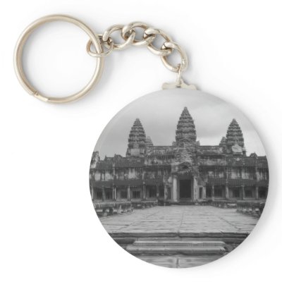 Angkor Wat B&W Key Chains by Little_Fish_Travel