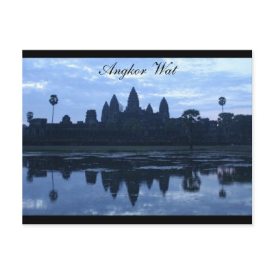 angkor wat blue post card by cardart
